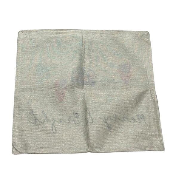 Christmas Pillow Cover Merry and Bright White Red Green Zip Closure Home Decor - Picture 4 of 6